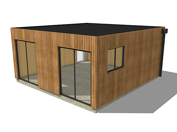 Bureau de jardin 4 saisons en bois 5,5 x 5,7 x 2,7 m / isolation RE2020