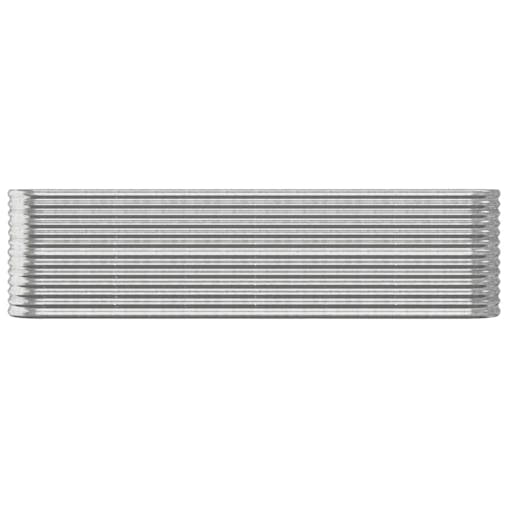 NNEVL Garden Planter Powder-coated Steel 260x40x68 cm Silver