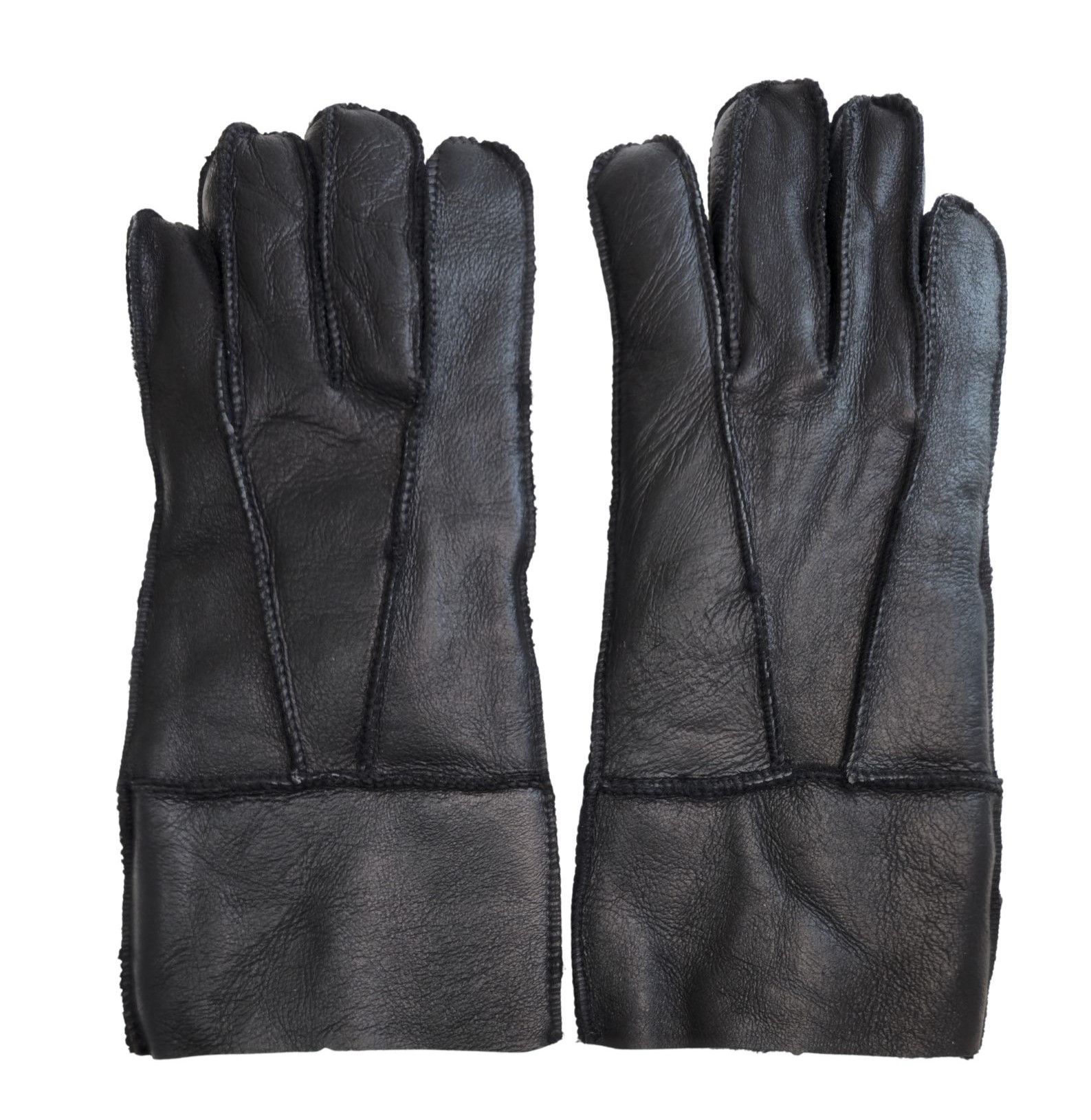 Infinity Leather Sheepskin Leather Gloves with Roll Up/Down Cuff