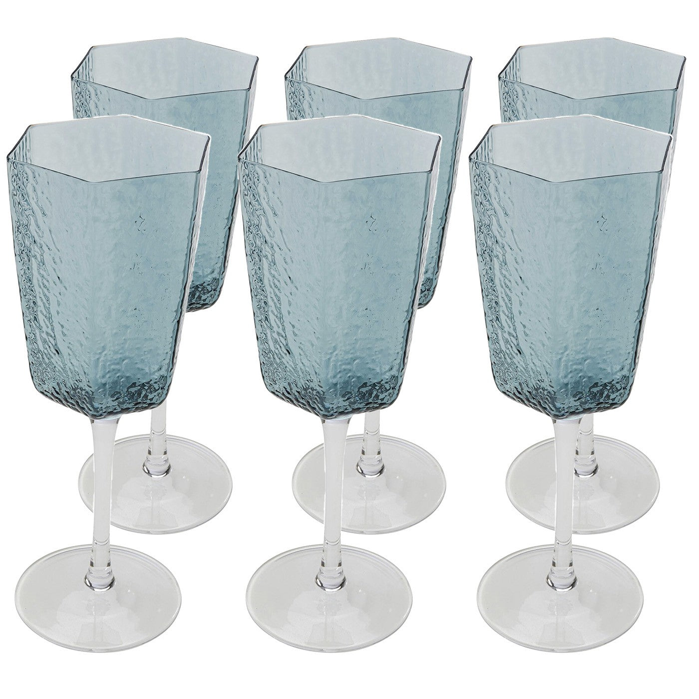 Wijnglazen Rode Cascata blauw (6 Set) Kare Design