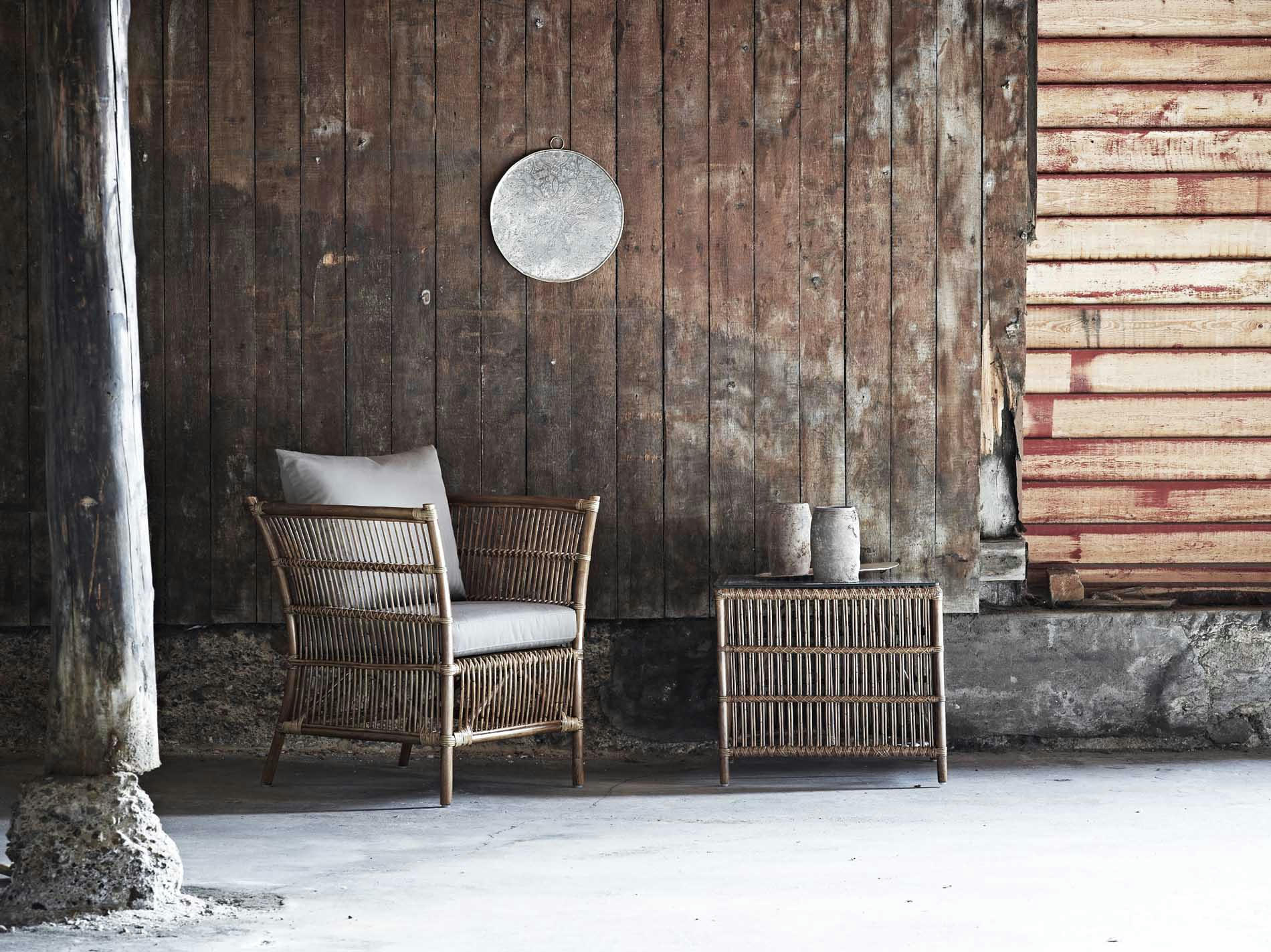 DONATELLO - Tables basse carrée en rotin antique