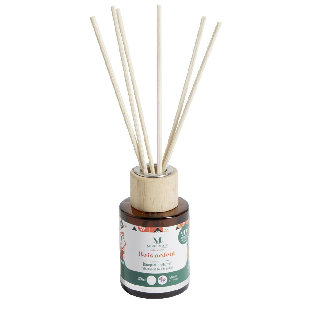 Diffuseur à bâtonnets 80ml Mességué bouquet parfumé bois ardent