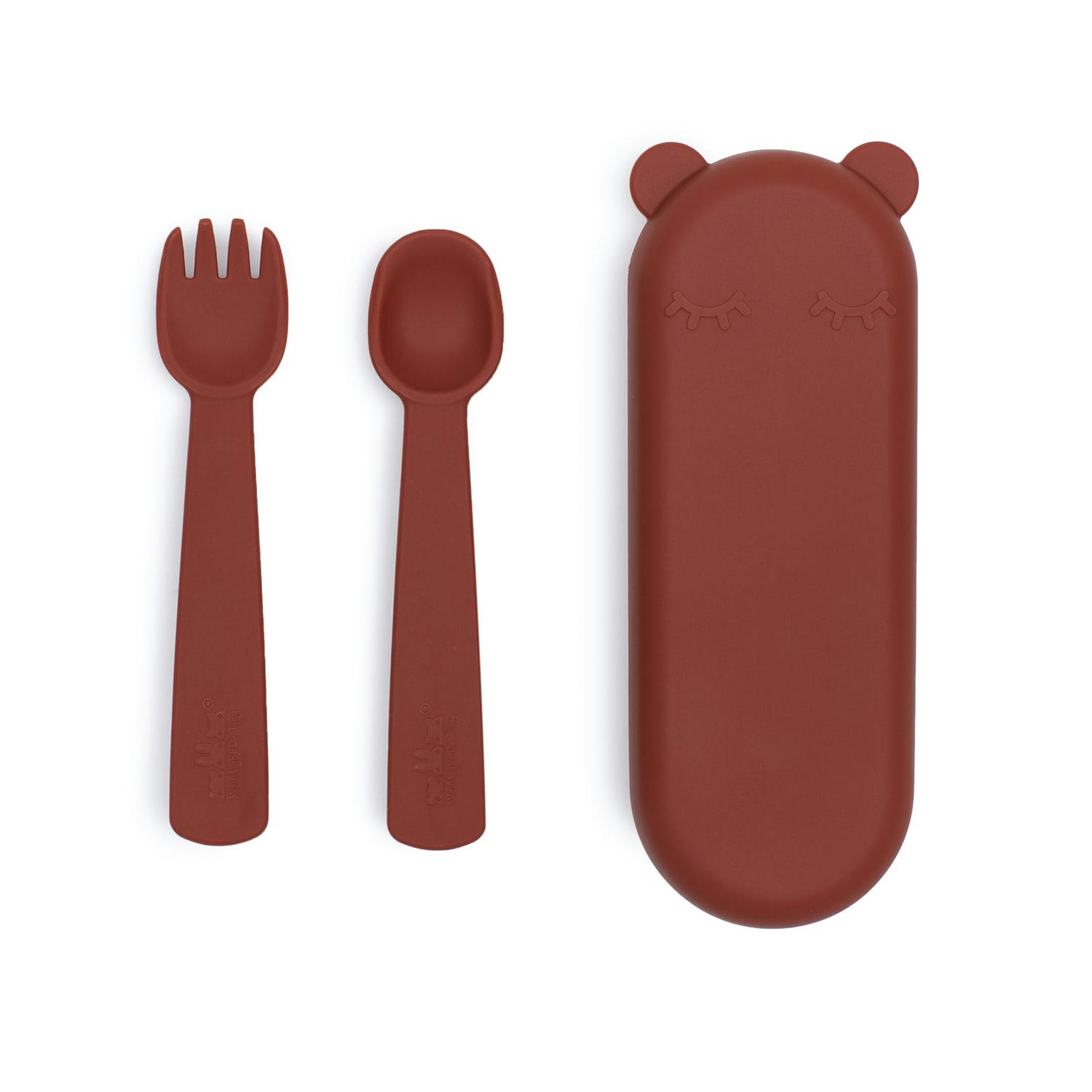 - Couverts bébé en silicone  Brique