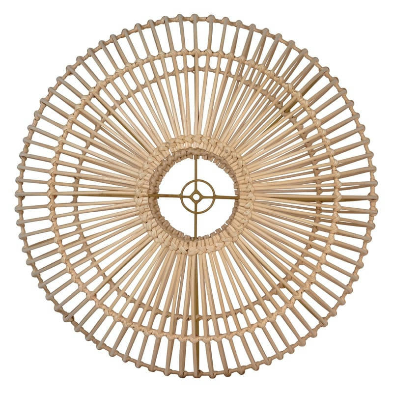 - Abat-jour rond en rotin