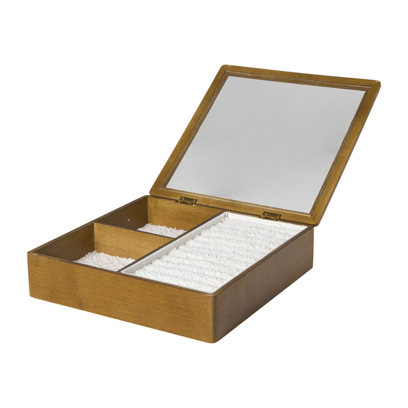 Sieradendoos met teddy - bruin/wit - 3 vakken