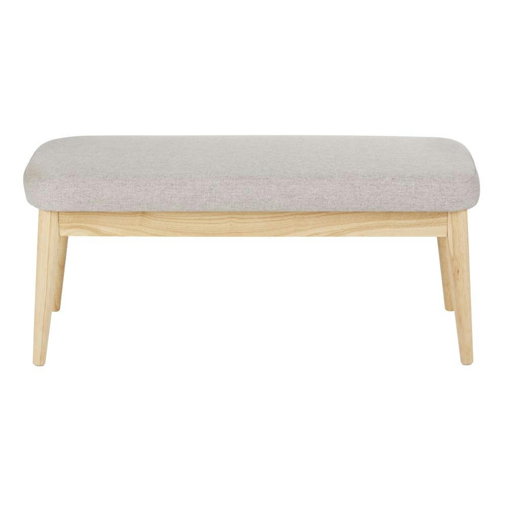 AMAR - Banquette gris anthracite et bois d'hévéa marron