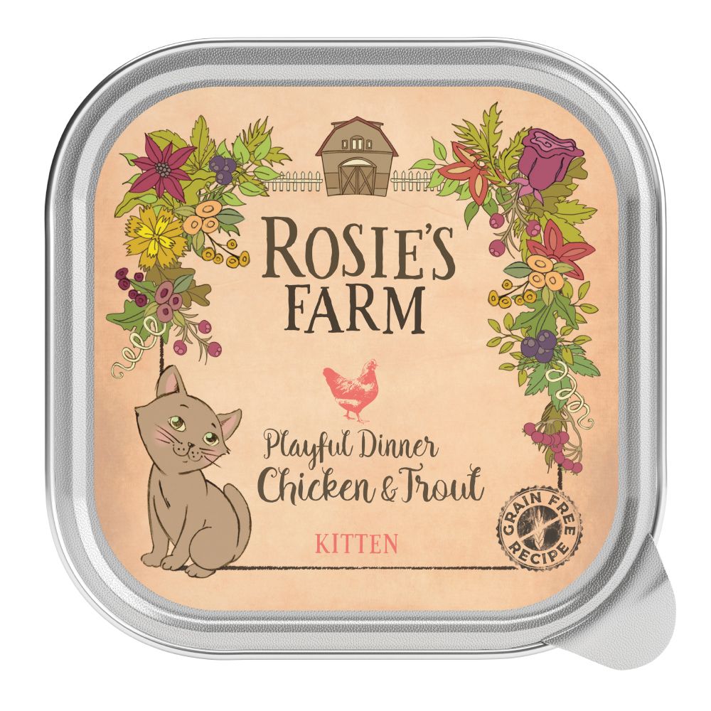 Rosie's Farm Kitten Playful Dinner with Chicken & Trout