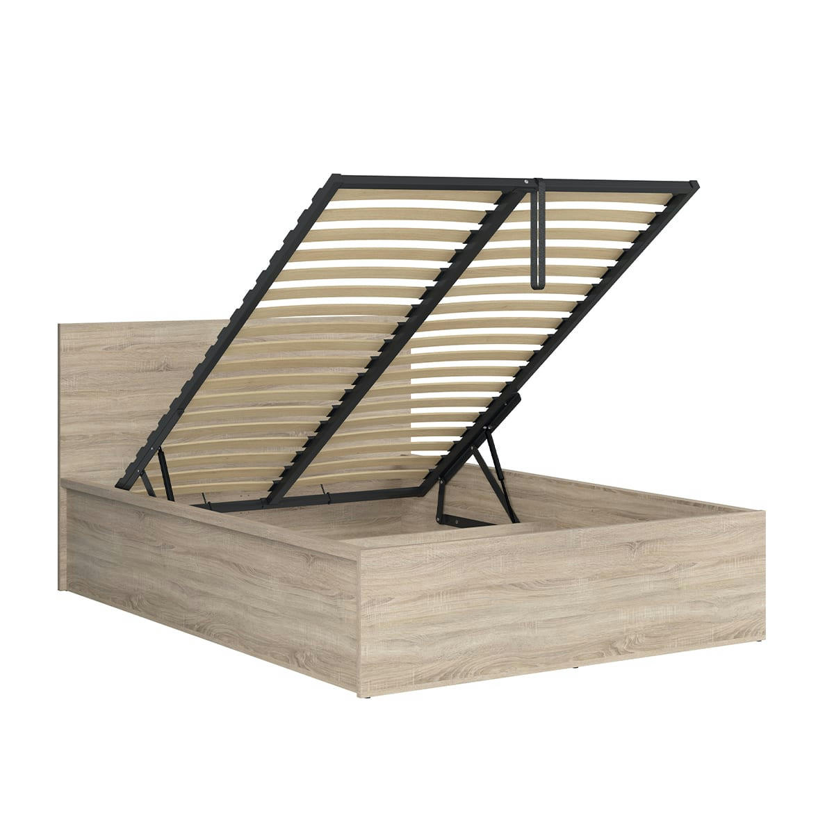 - Lit coffre 140x200 sommier inclus naturel clair