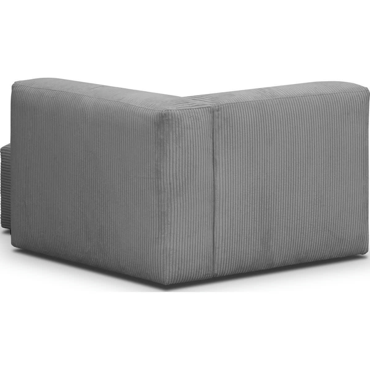 MODULO NEW - Méridienne d'angle à droite modulable en velours côtelé gris clair