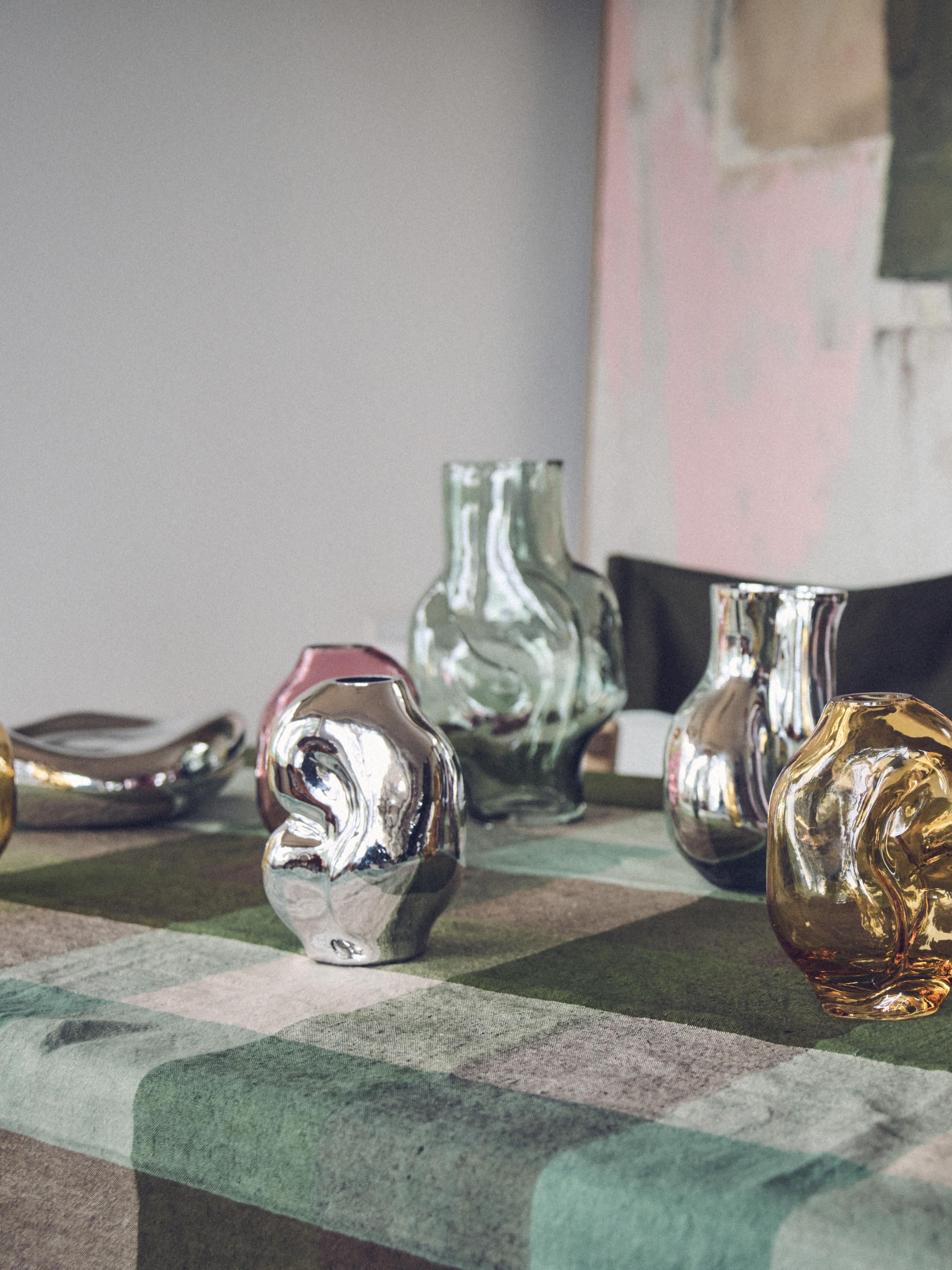 Handgefertigte Glas-Vase Gleam, H 18 cm