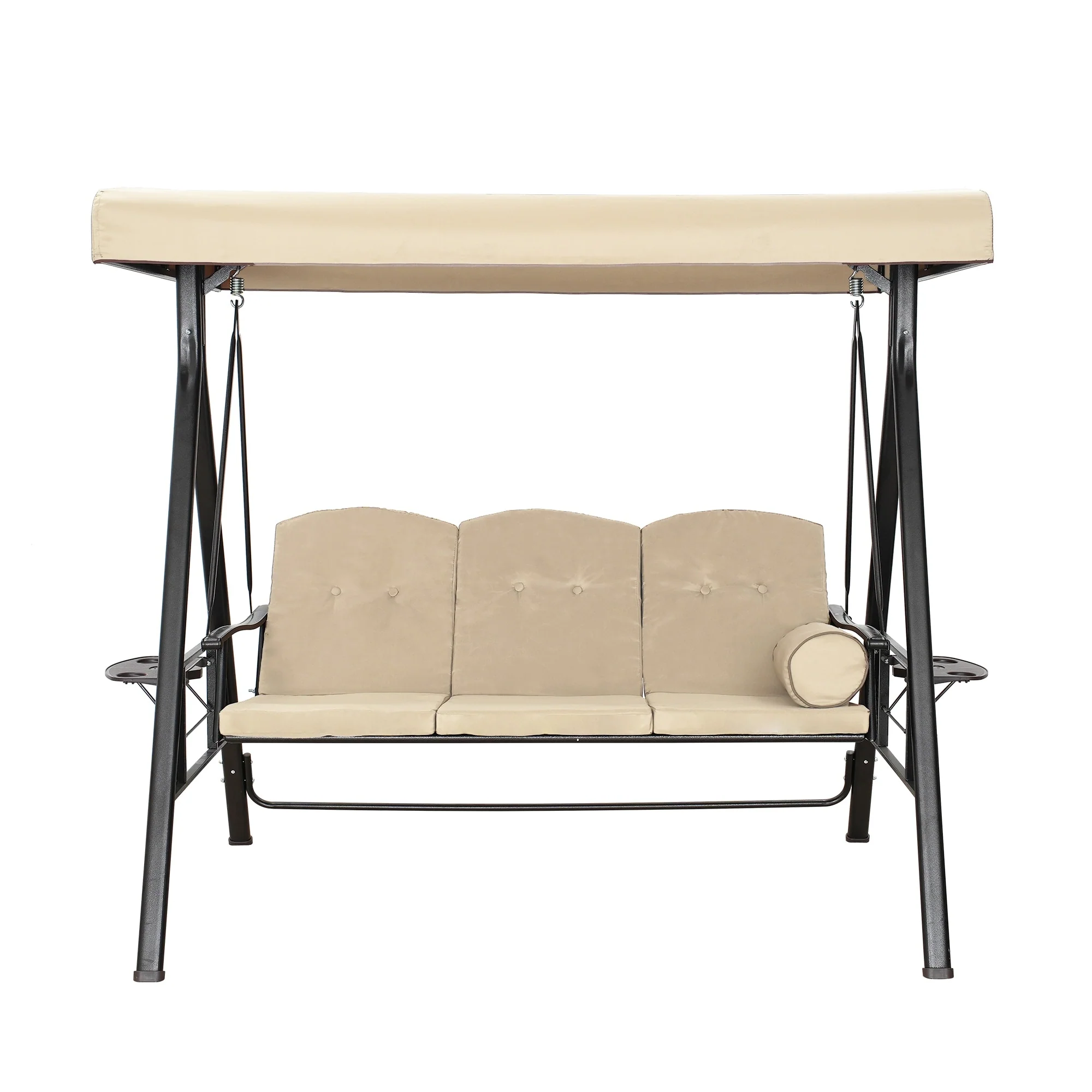 Steel 3-Person Outdoor Canopy Swing With Stand