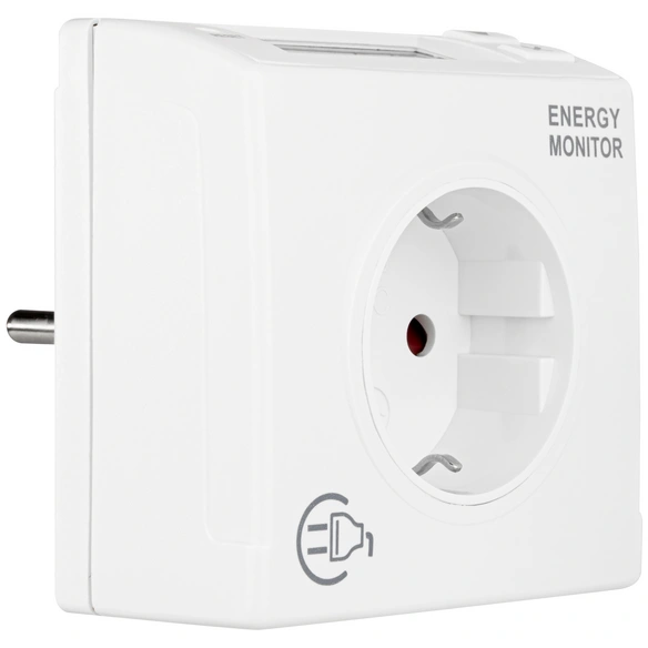 Energiemessgerät, BxHxL: 7,6 x 7,5 x 7,6 cm, Messbereich: 4W- 3680W, weiß