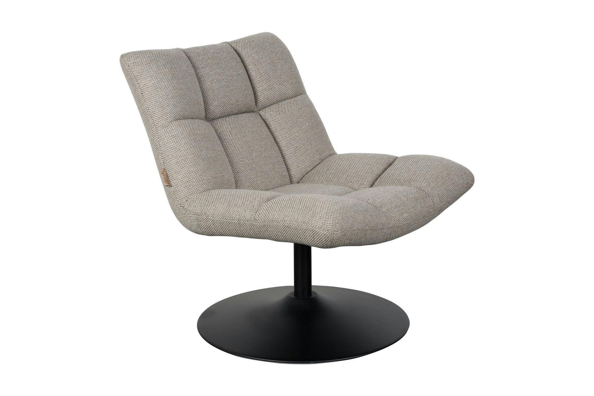 JOLIEN - Fauteuil lounge en tissu gris