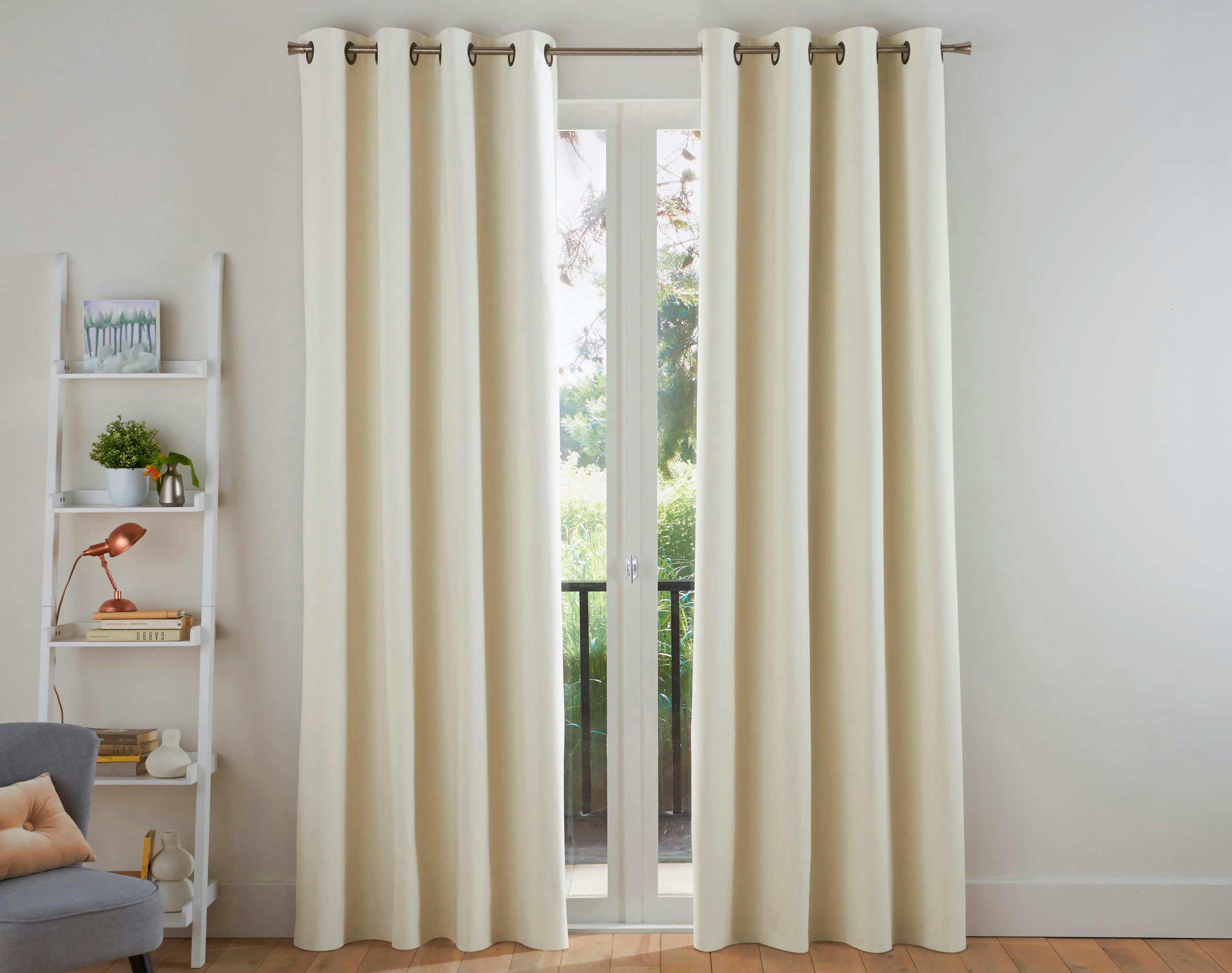ALPS - Rideau à l'unité monté sur œillet 135x260 en coton beige