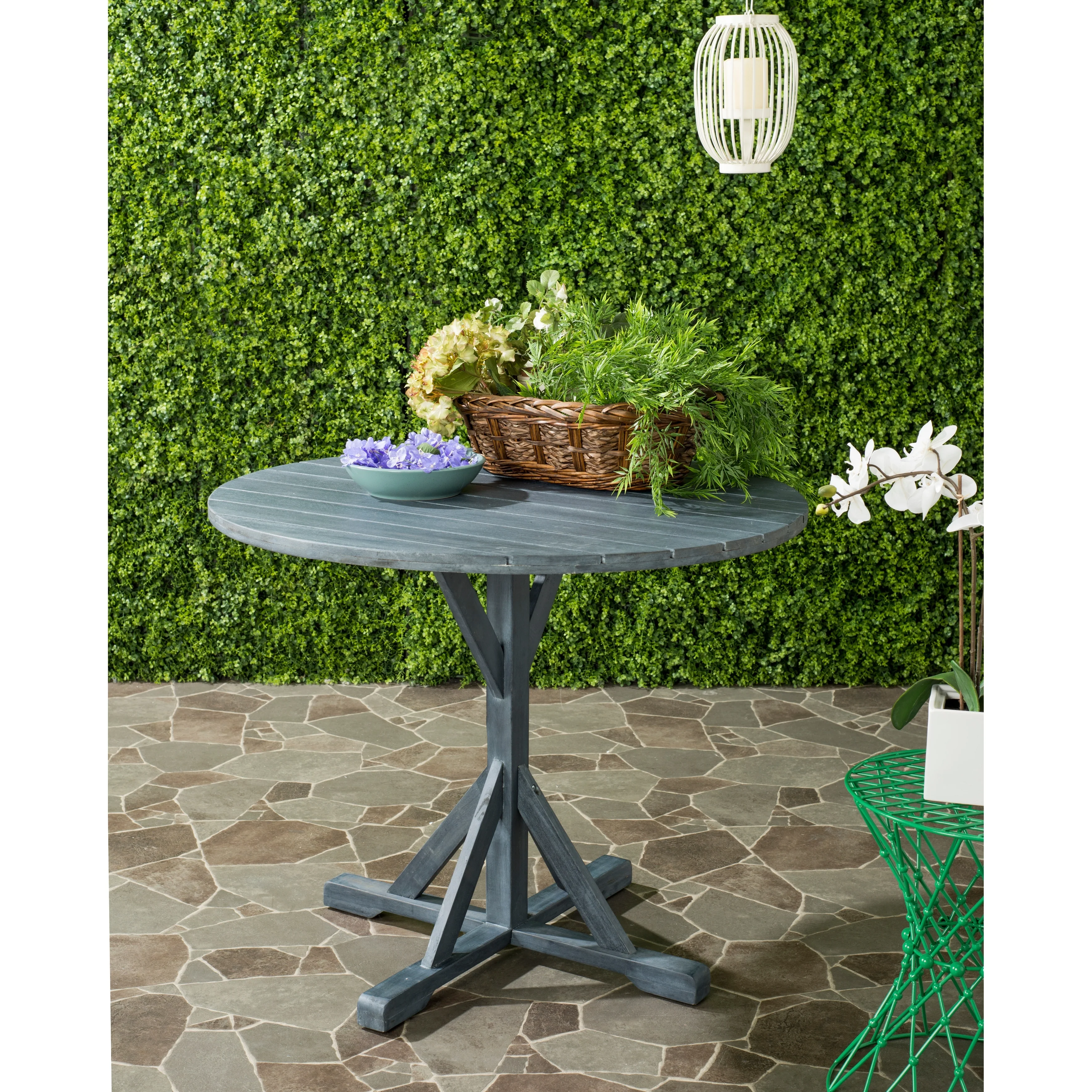 SAFAVIEH Outdoor Shile Round Table - 35Wx35Dx29H
