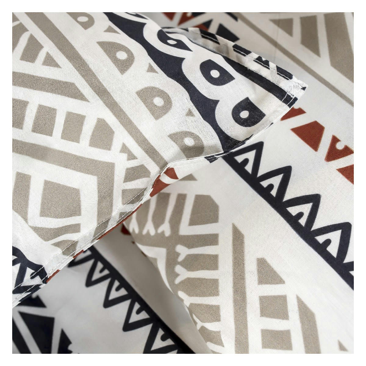 SUNSHINE GAIA - Parure de lit 2 personnes imprimé en Coton Beige 240x260 cm