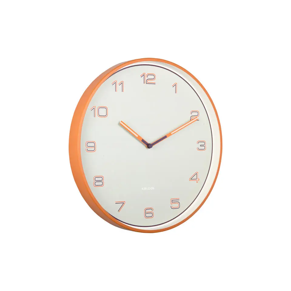 Karlsson - Wandklok Lined Numbers - Helderoranje- &Oslash;40cm