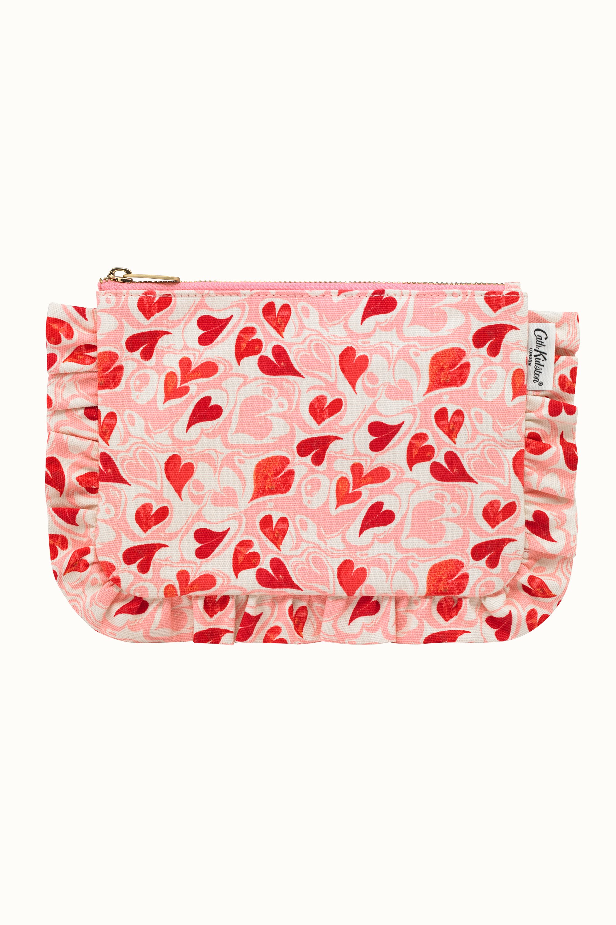 Marble Hearts Ditsy Frilly Pouch