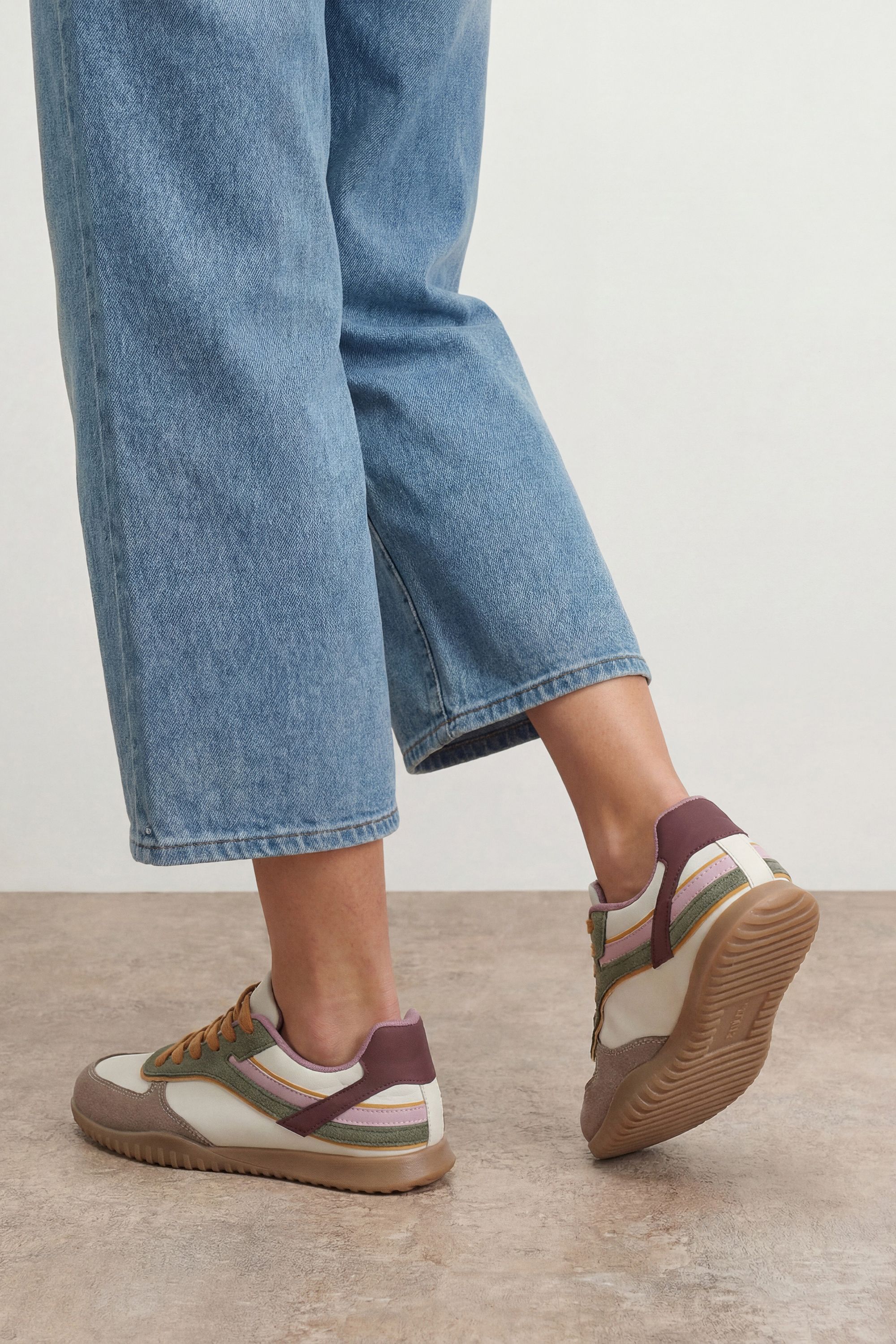 Oasis Shardie Faux Suede Contrast Lace Up Trainers