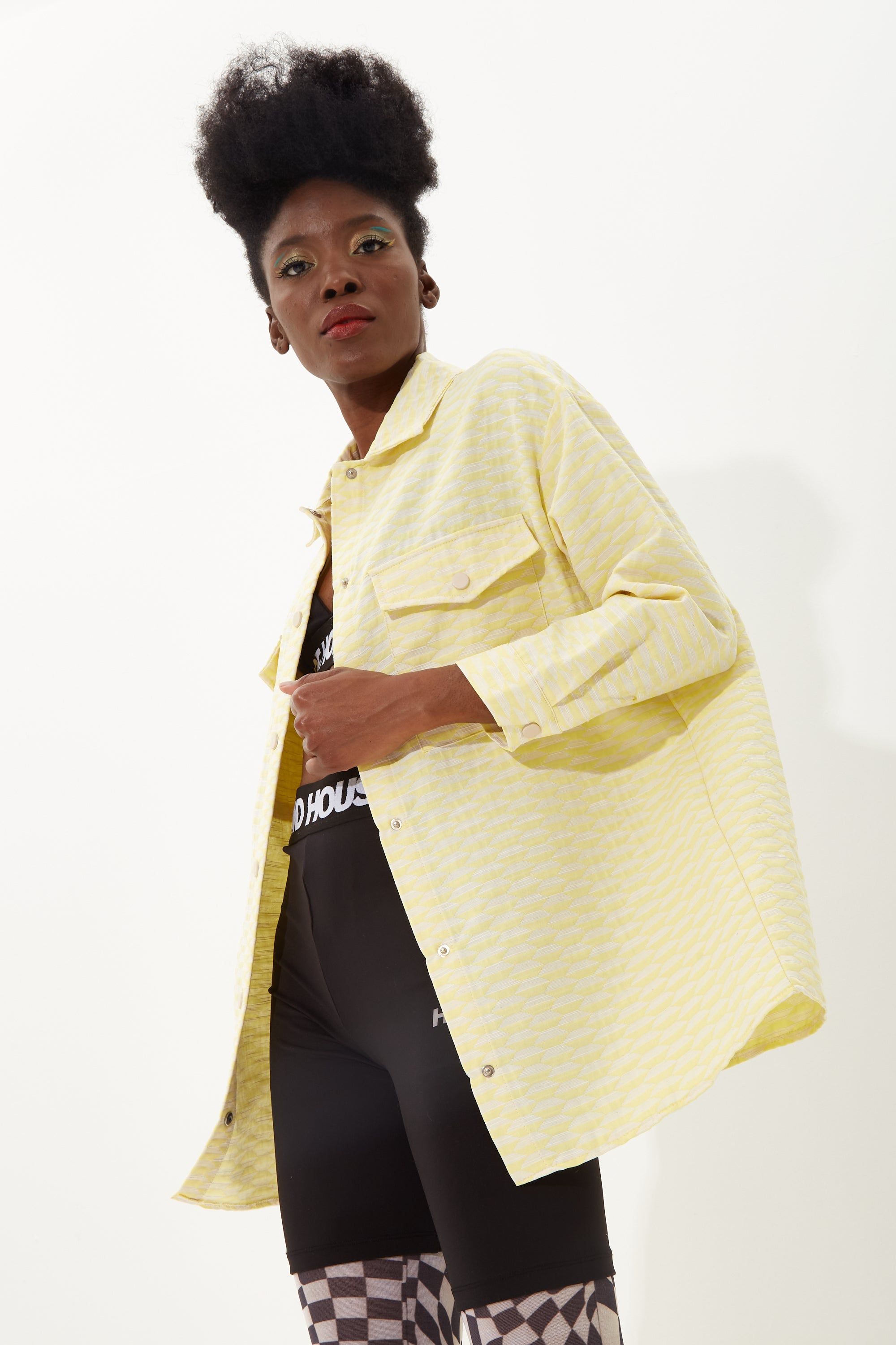 House of Holland Yellow Jacquard Shirt