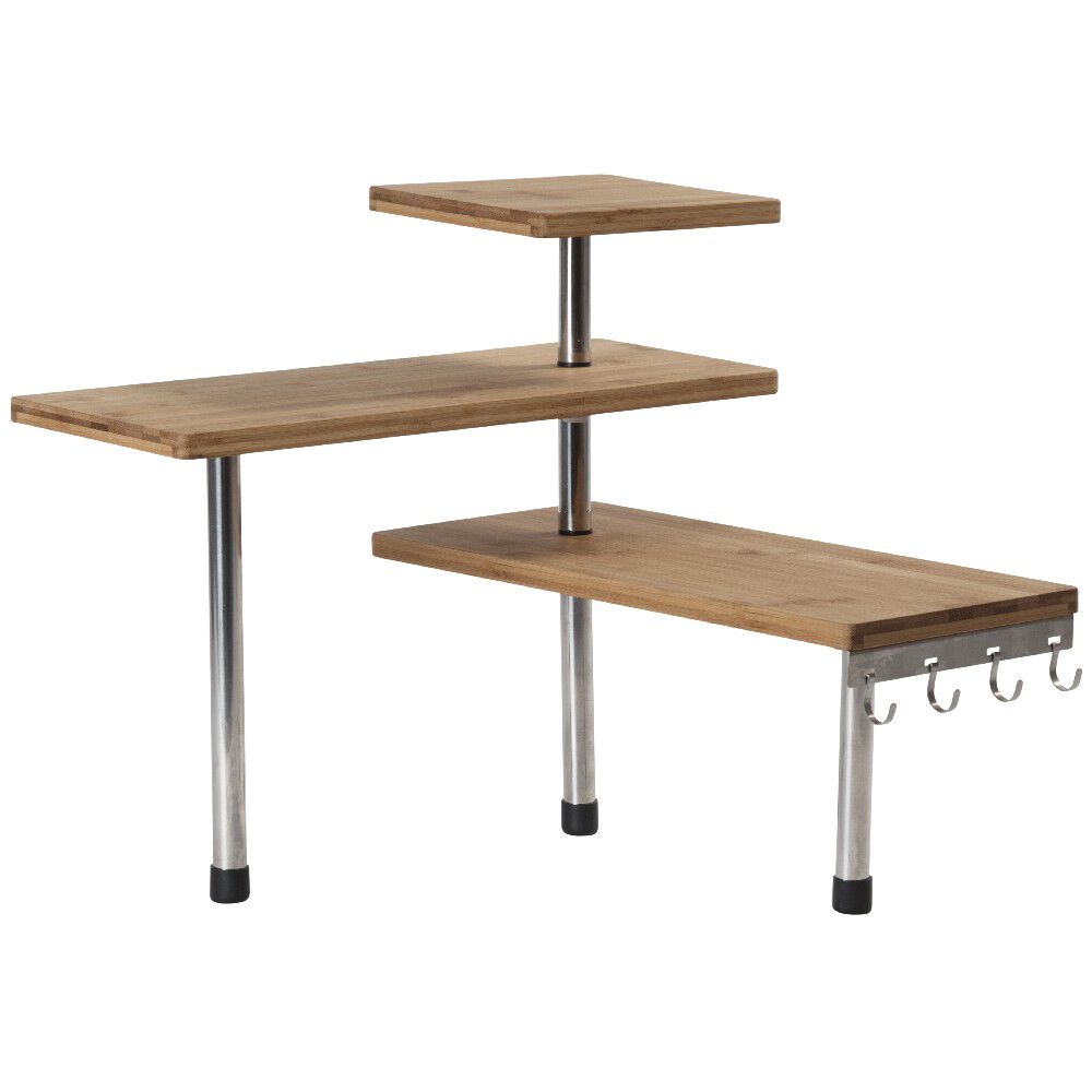 étagère d'angle modulable en bambou