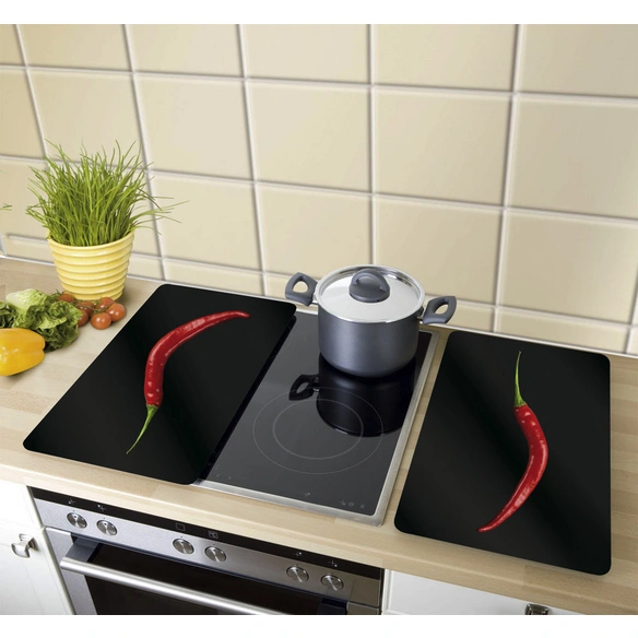 Glasabdeckplatte »Hot Peperoni«, BxHxT: 3 x 1,8 x 52 cm, Glas/Thermoplaste, mehrfarbig