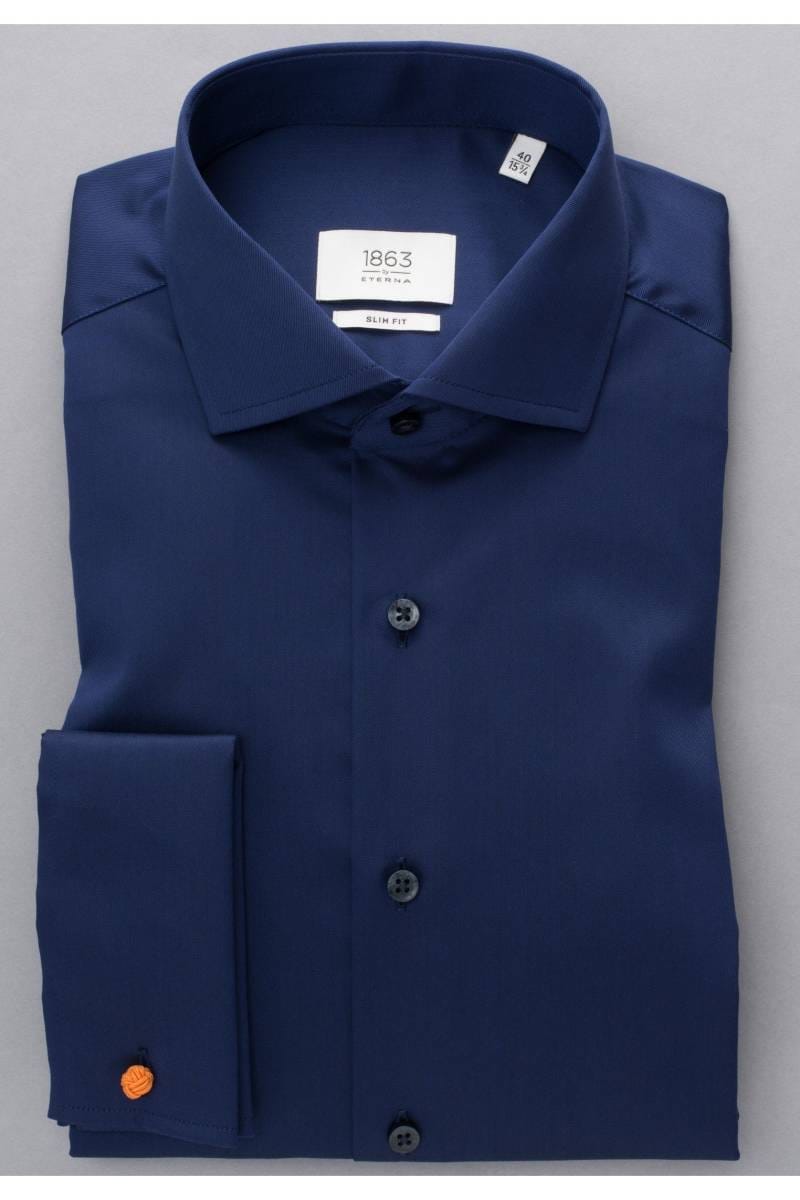 ETERNA 1863 Slim Fit Hemd marine, Einfarbig