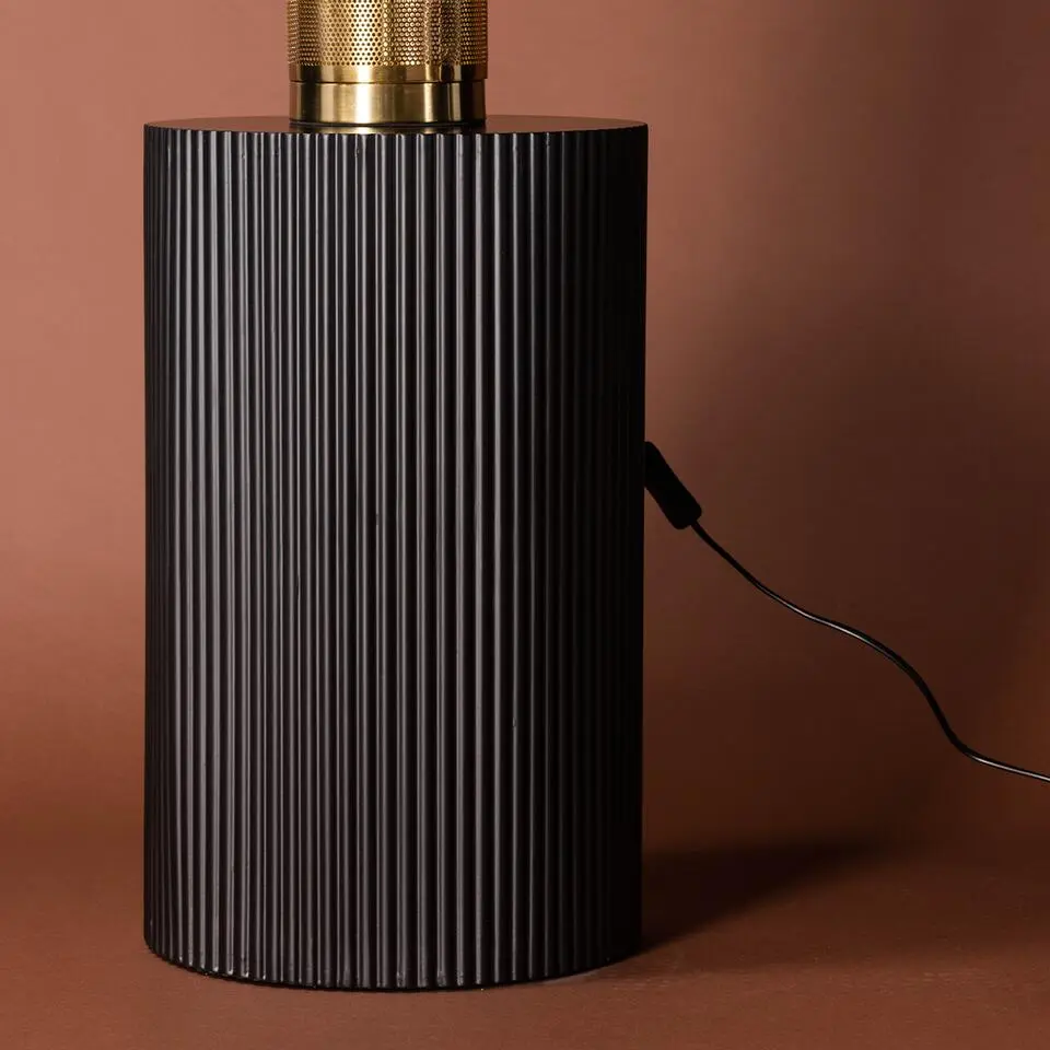 Nest living Asa Houten Bijzettafel Zwart - &Oslash; 31 cm