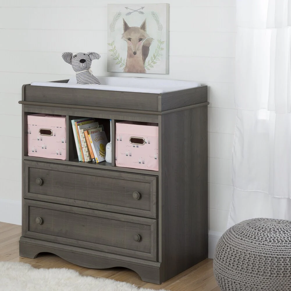 South Shore Savannah 2 Baskets Grey Maple Changing Table