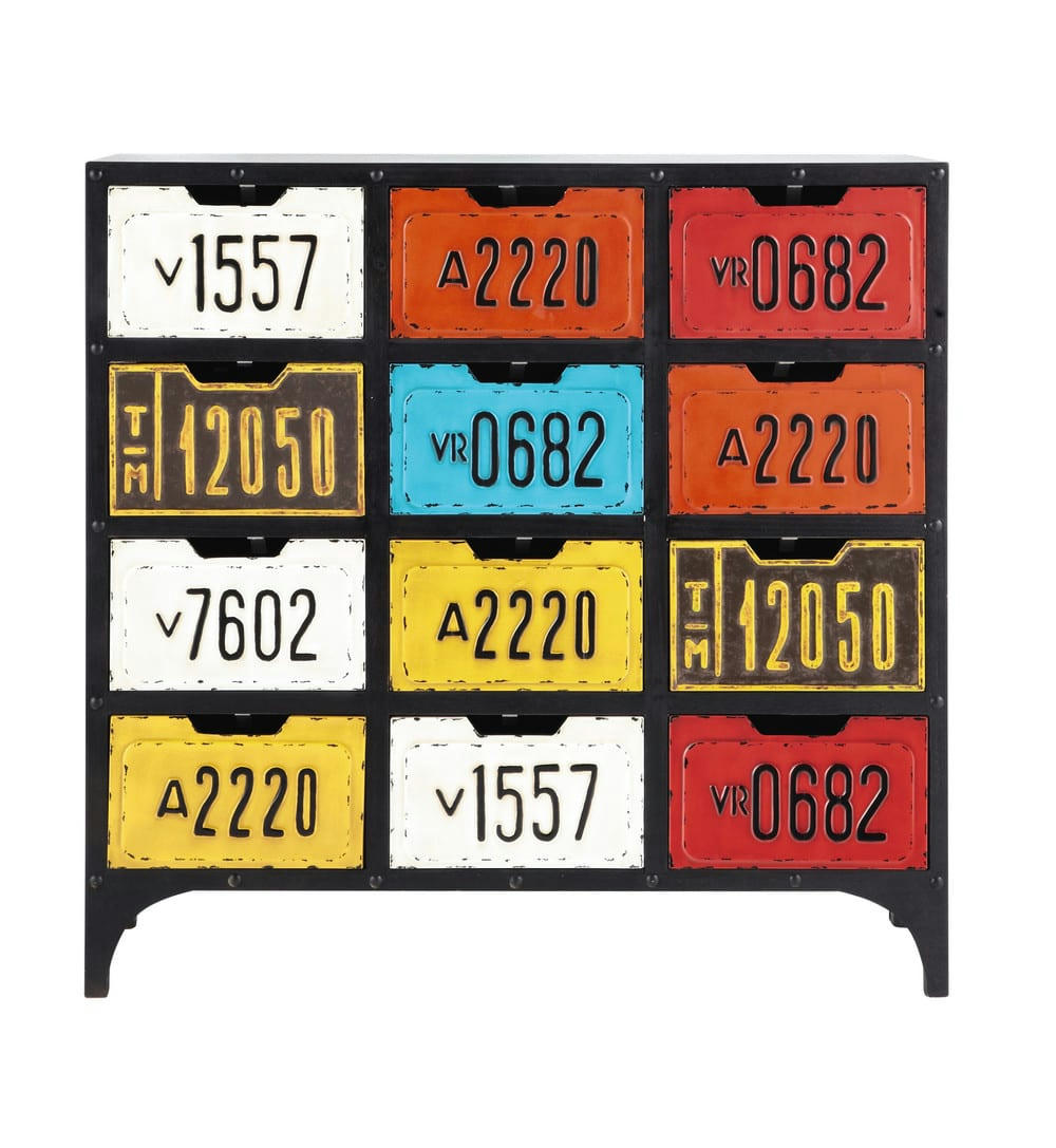 Road - Cabinet de rangement industriel multicolore