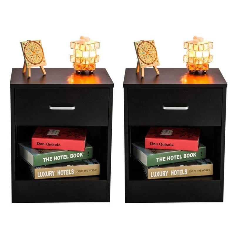 1-drawer Contemporary Bedside Storage Nightstands (Set of 2)