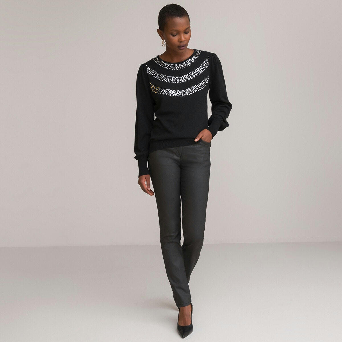 Pull col rond en fine maille