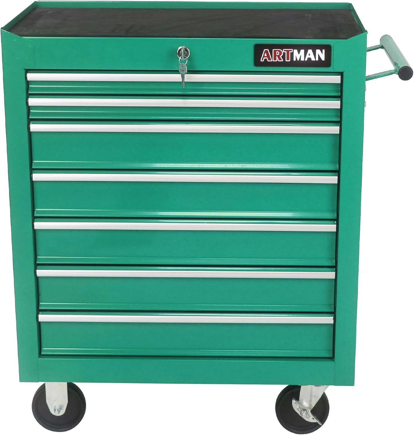 7 Drawers Rolling Tool Cart on Wheels, Multifunctional Organizer Tool Chest Tool Case, Trolley Tool Storage Tool Box for Workshop,Garage,Repair Shop (7 Drawers 24.2 W×12.9 D×29.9 H-Green)