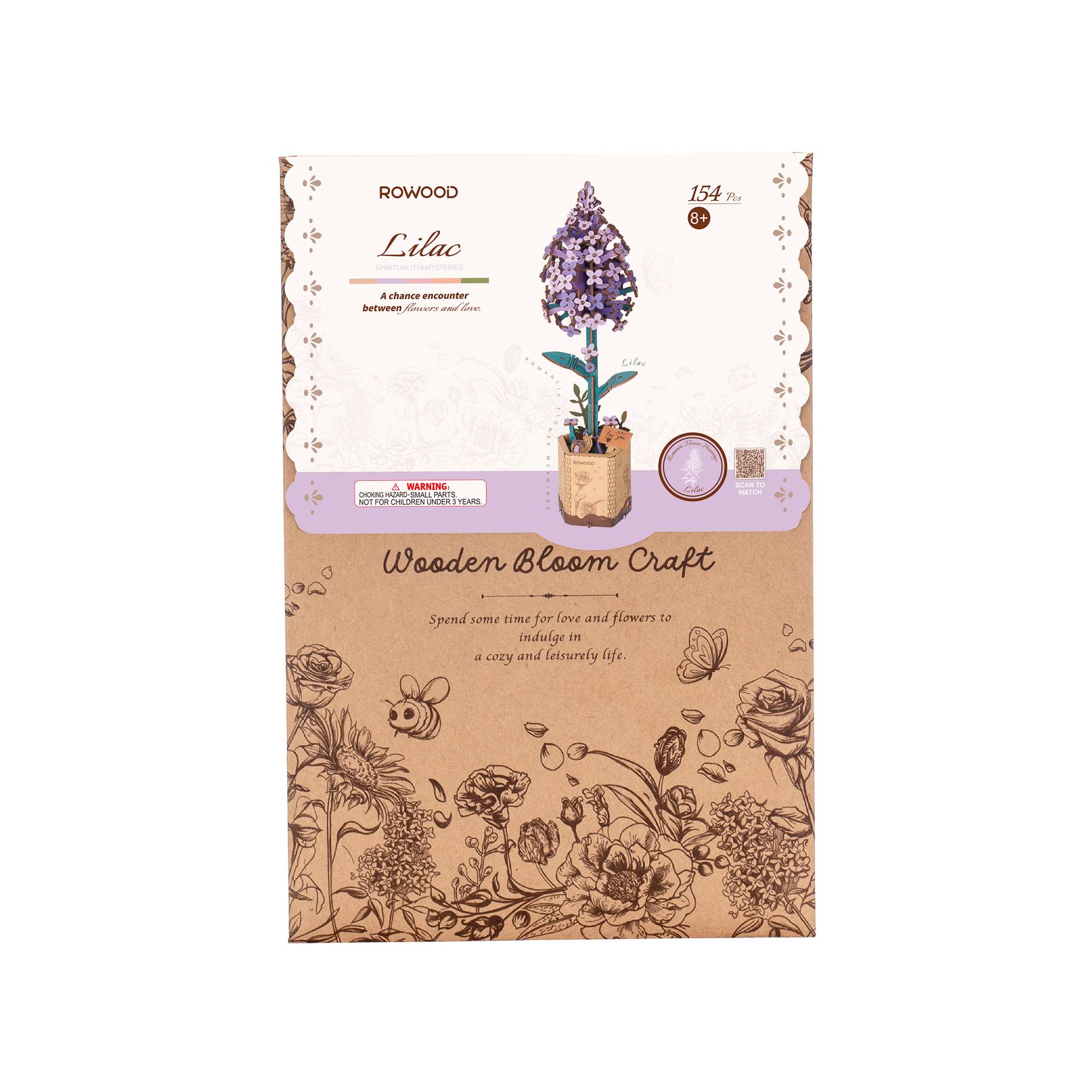 Rowood Lilac Wooden Flower Kit