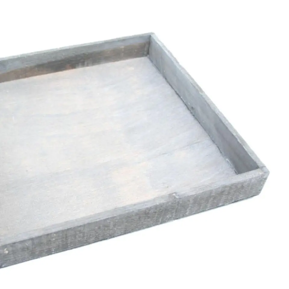 HBX Grey Living Dienblad/kaarsenbord - hout - L30 x B30 - vierkant- grijs