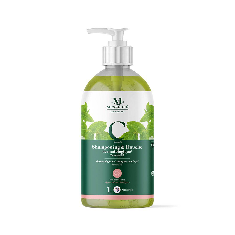 Shampoing et douche dermatologique verveine bio Mességué 1L