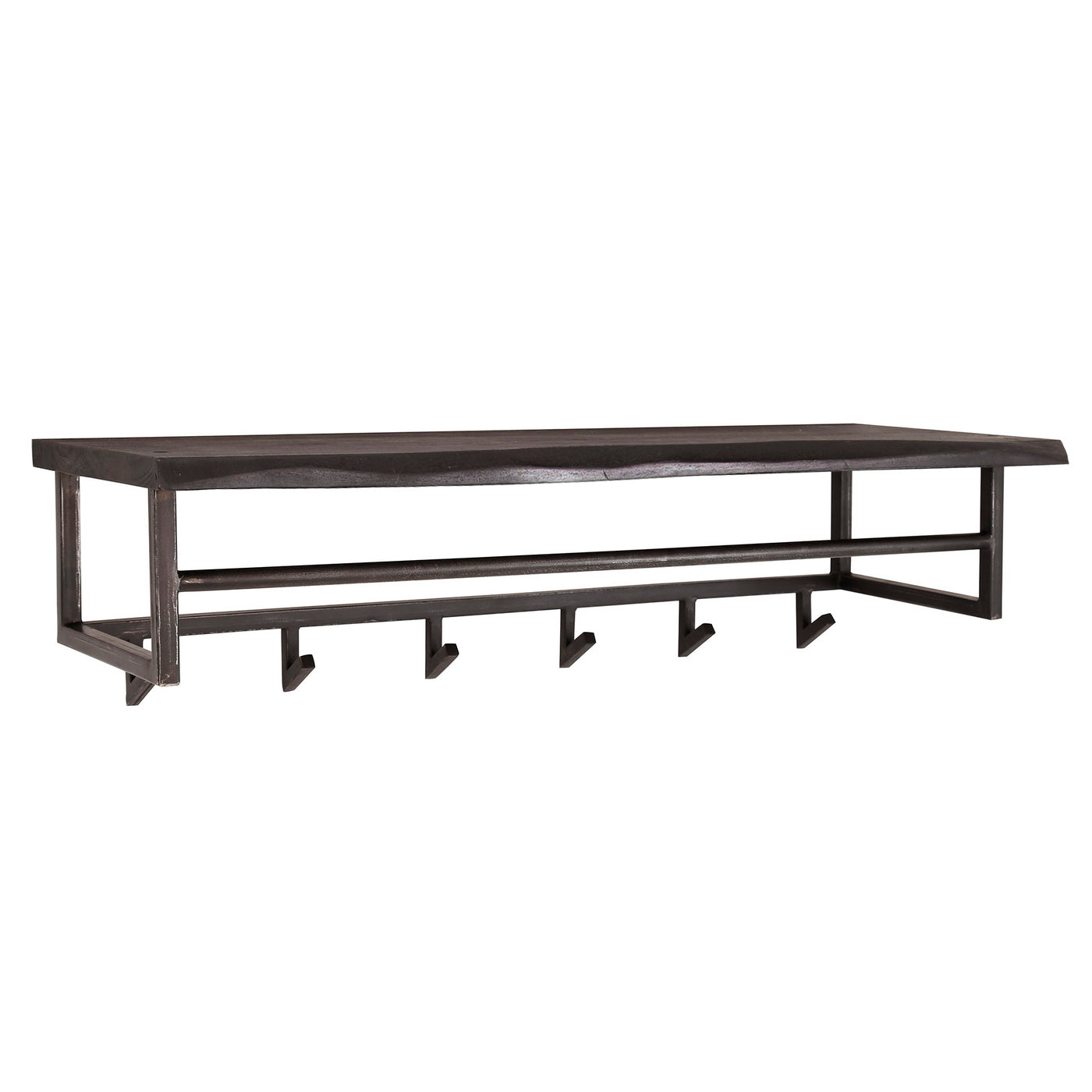 Giga Meubel Kapstok Yucon - Zwart Metaal - 6 Haken - 100x30x27cm