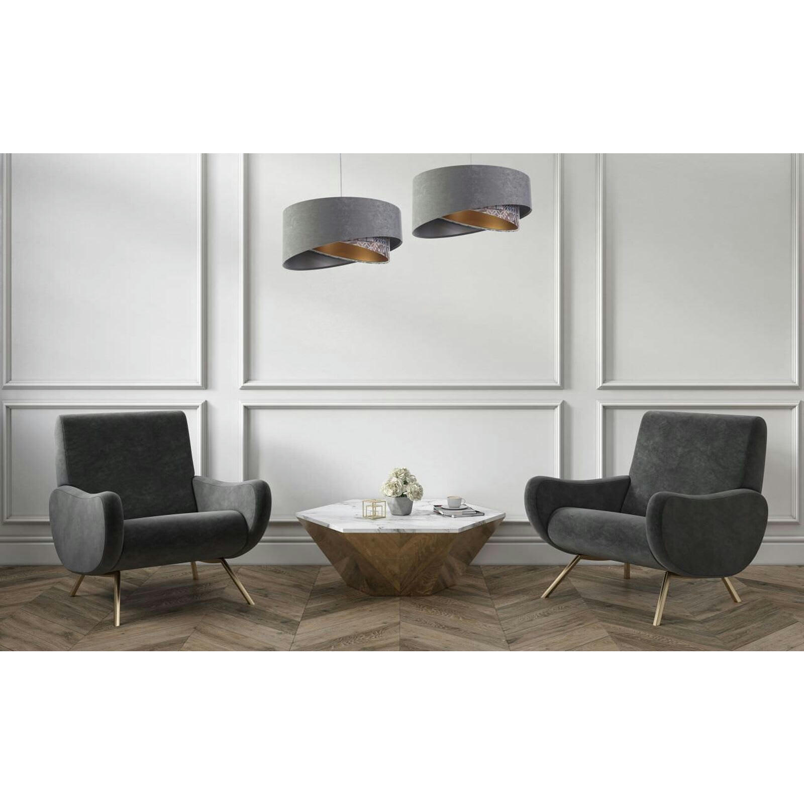 GALAXY - Suspension Tissu Gris 50x50x23 cm