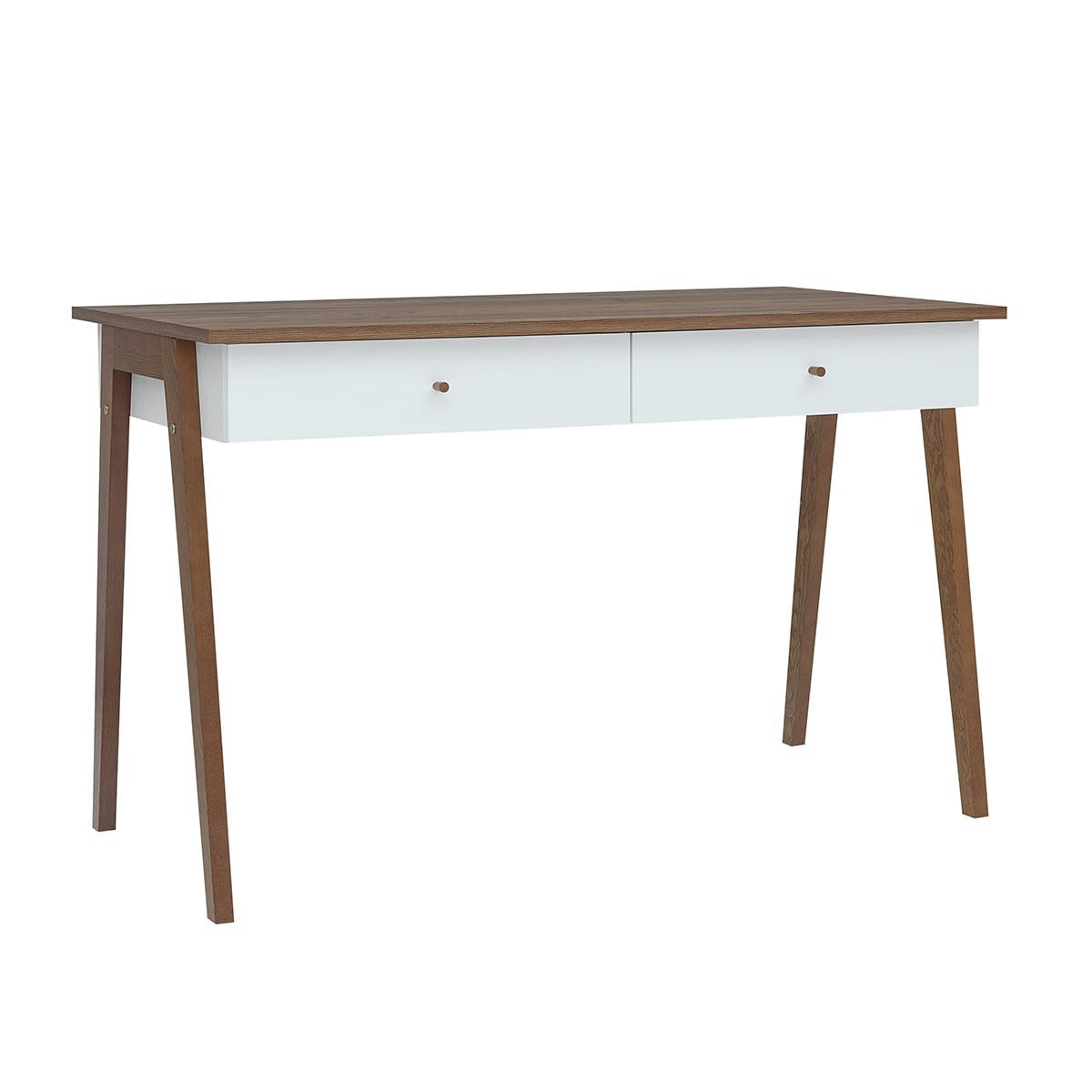 - Bureau 2 tiroir blanc et naturel