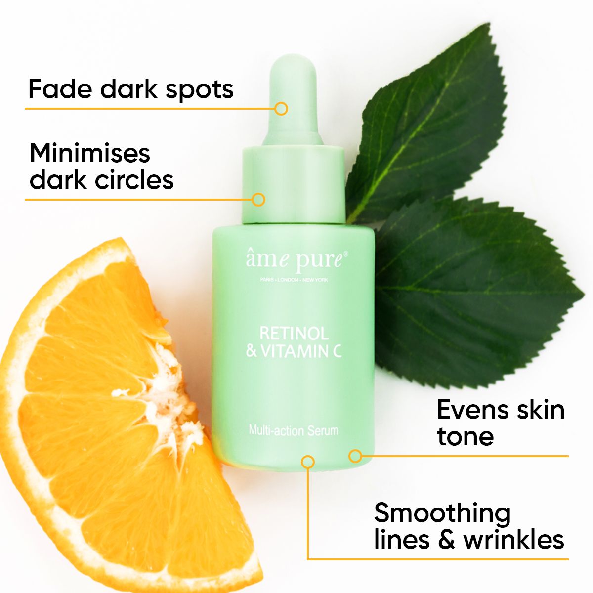 âme pure RETINOL & VITAMIN C - Plant-Based Retinol, Brightening & Skincare Serum For Face