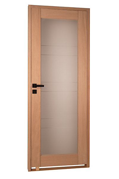 Bloc porte 1 Vitrage CASSIOPEIA bois chêne européen 2040 x 830 Gauche