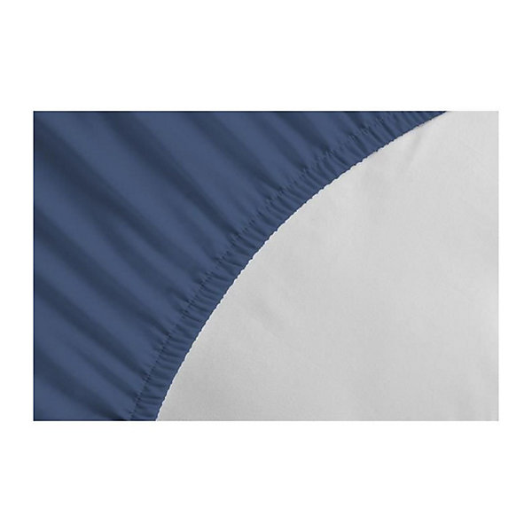 LOVELY HOME Drap housse - 140 x 190   35 cm - 100% coton - Bleu
