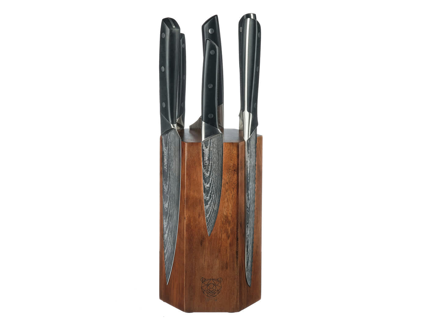 NUDE - Lot de 7 couteaux en inox noir