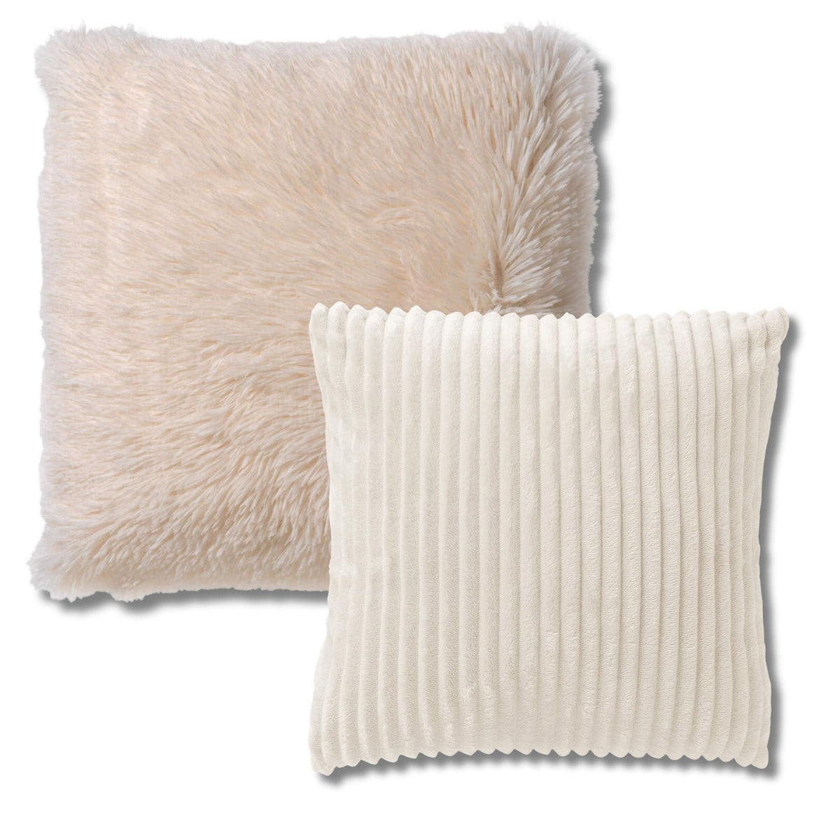 KUSSENSET - 2-delig - Cosy Layers - 60x60 cm, 45x45 cm - inclusief binnenkussens - wit