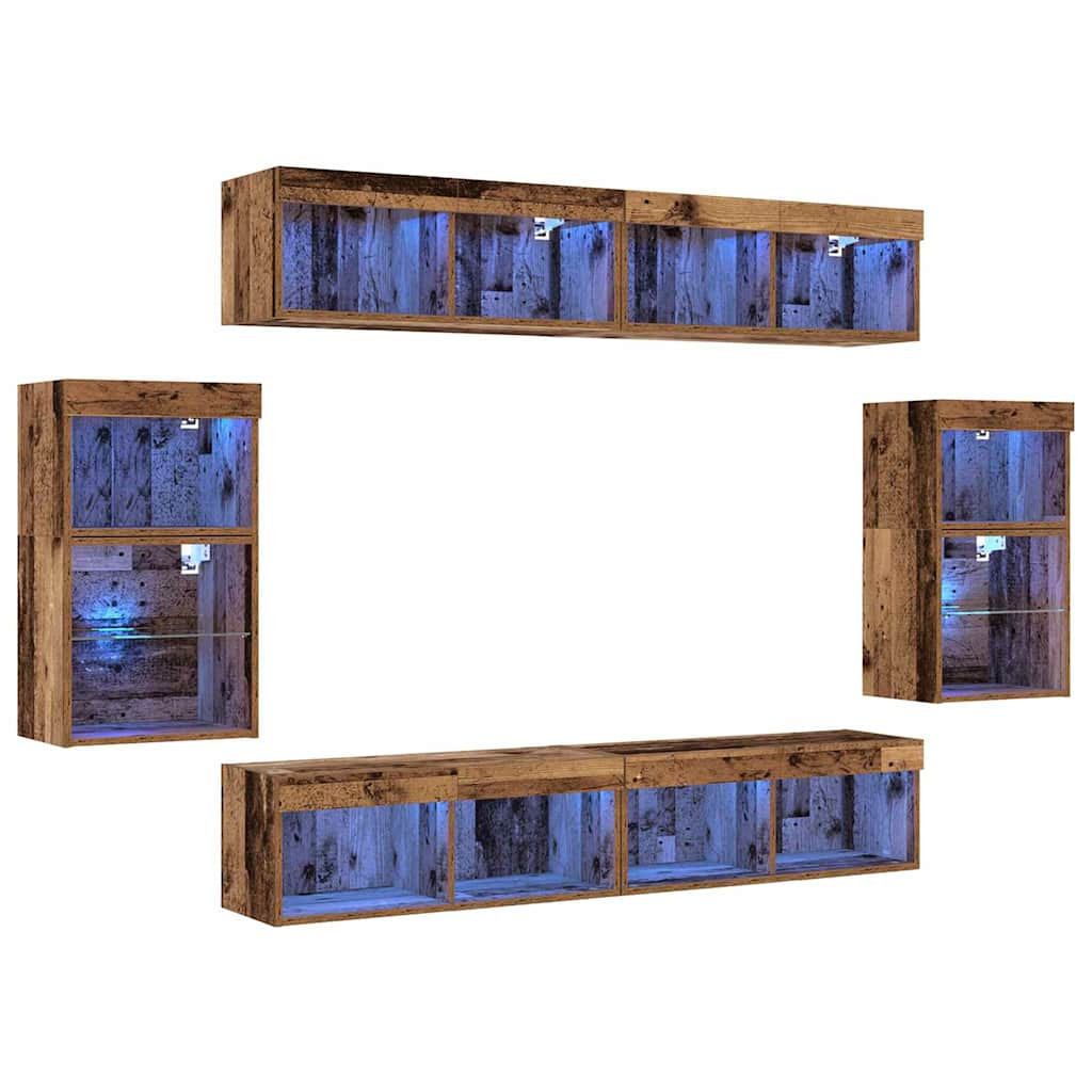 Zestaw Szafek RTV Szafka pod Telewizor Meblościanka Brąz 40 x 28.5 x 40 cm