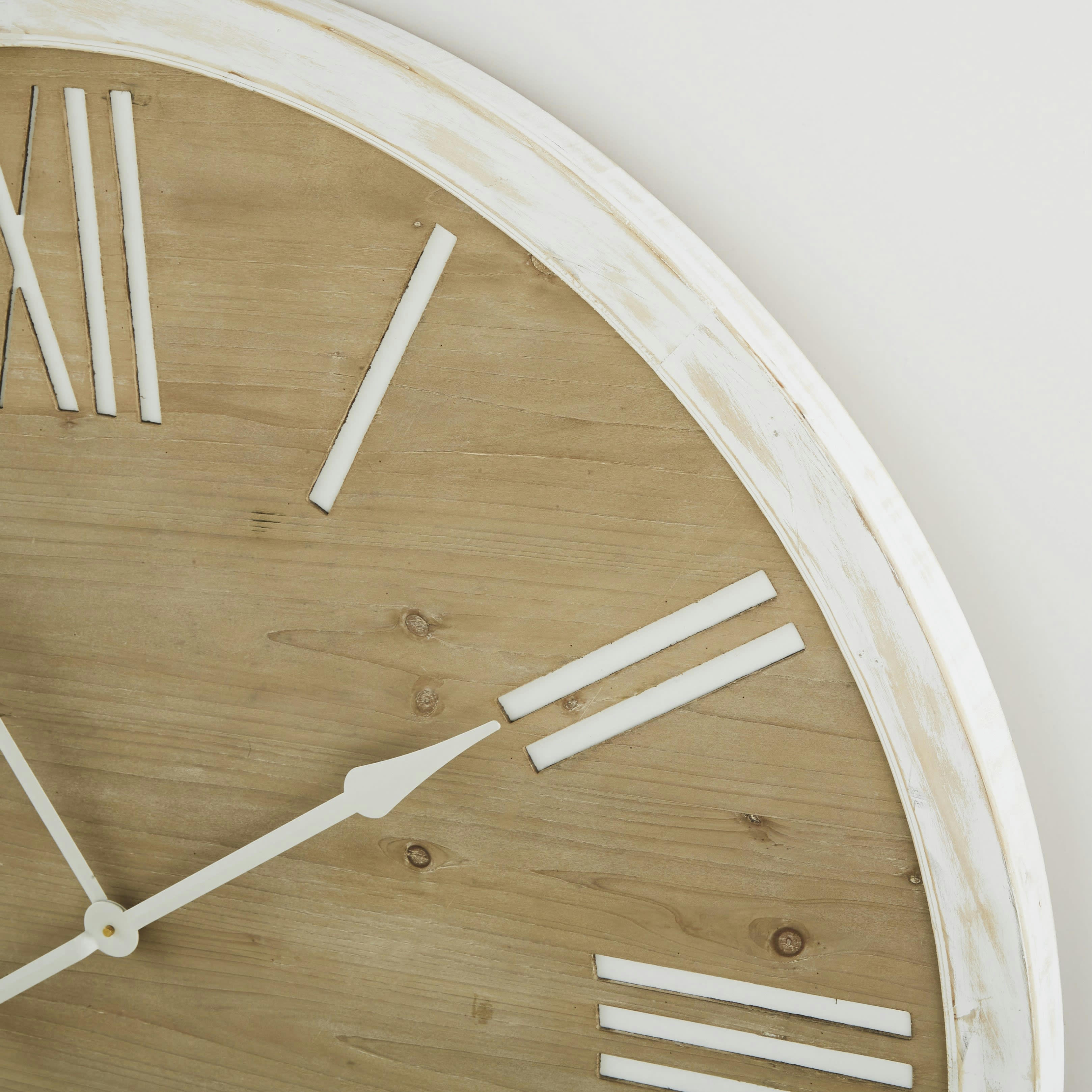 BEAUMONT - Horloge murale ronde gravée bicolore D110