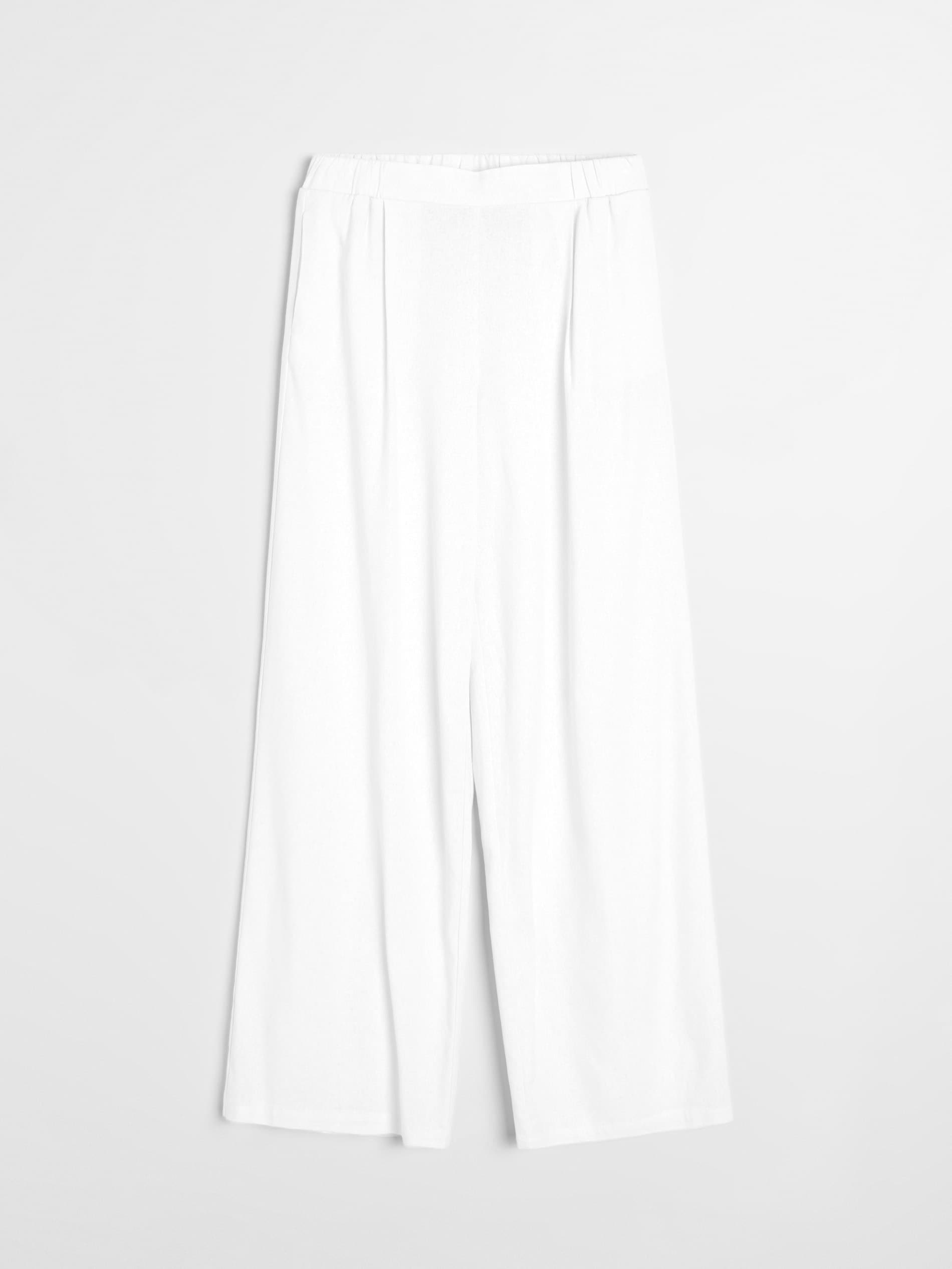 Spodnie wide leg z domieszką lnu