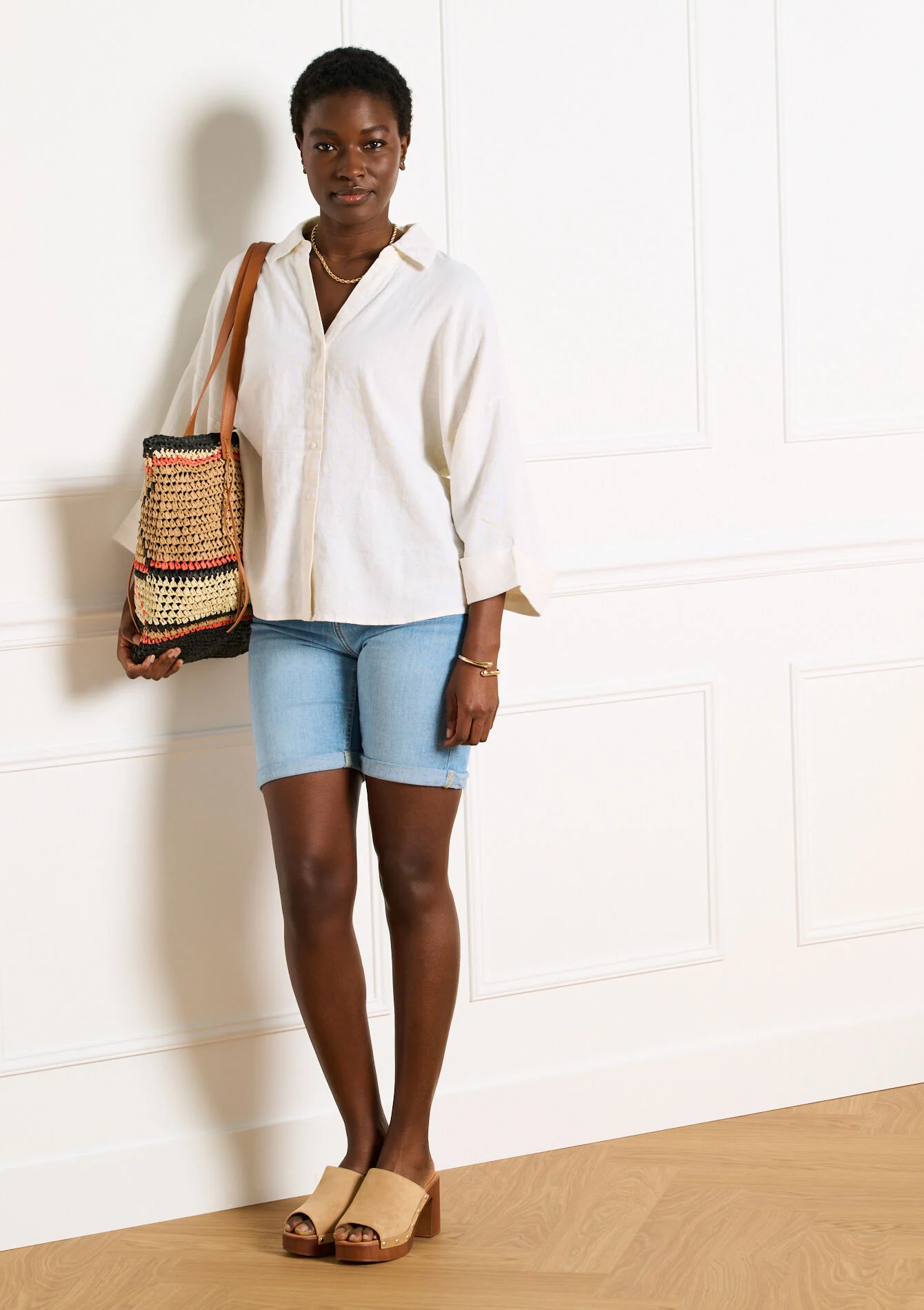 Losvallend shirt met wijde mouwen