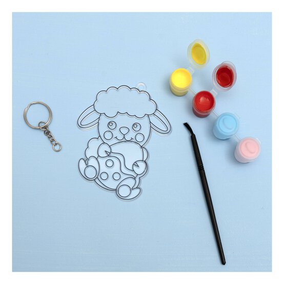 Paint Your Own Lamb Suncatcher Keyring Kit