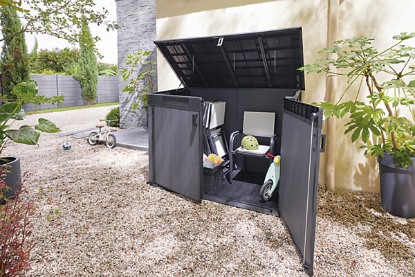 Coffre de jardin Cortina mega en résine coloris gris anthracite - 2020L - KETER